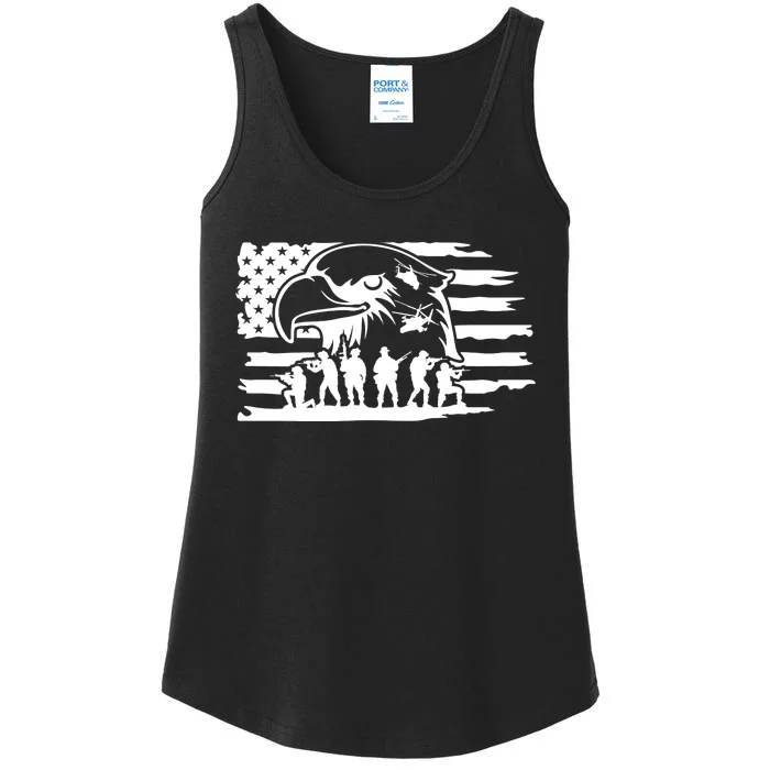 Patriotic Eagle Flag Ladies Essential Tank