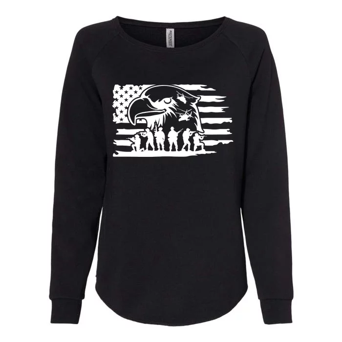 Patriotic Eagle Flag Womens California Wash Sweatshirt