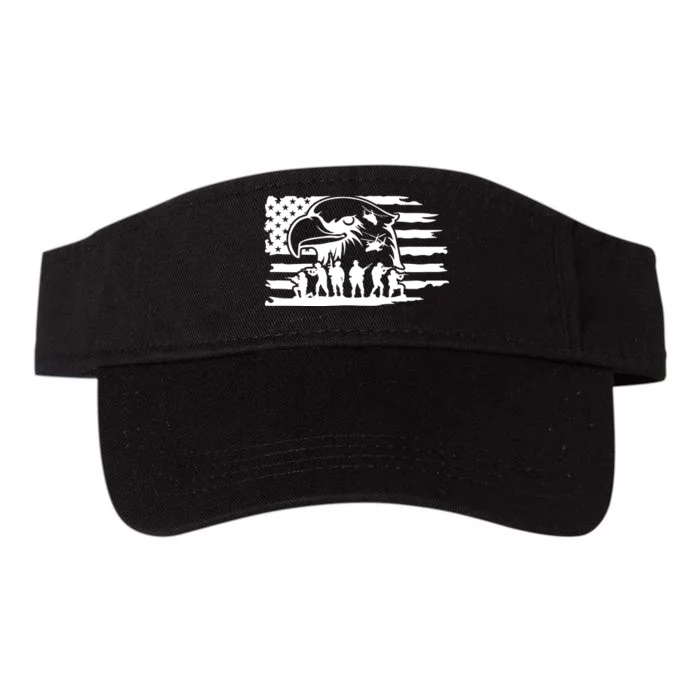 Patriotic Eagle Flag Valucap Bio-Washed Visor