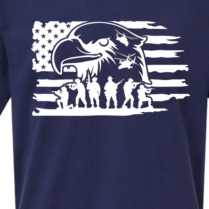 Patriotic Eagle Flag Sueded Cloud Jersey T-Shirt