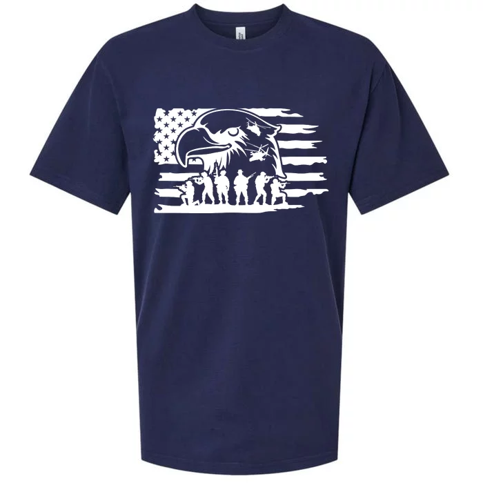 Patriotic Eagle Flag Sueded Cloud Jersey T-Shirt