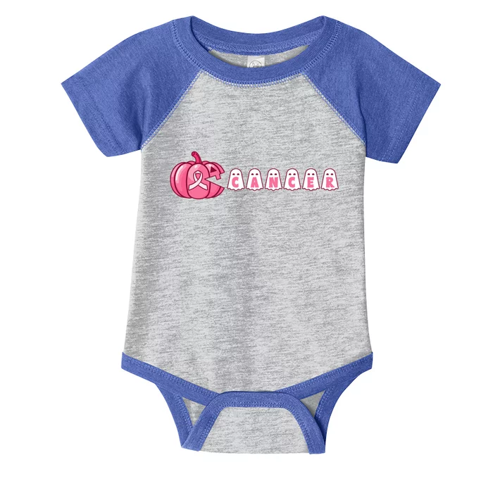 Pumpkin Eating Ghost Gamer Support Breast Cancer Warrior Cool Gift Infant Baby Jersey Bodysuit