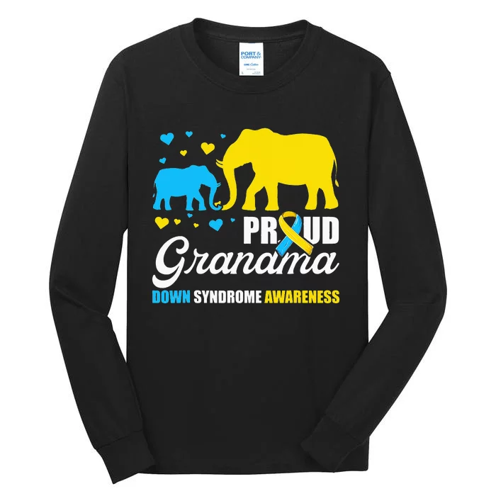 Proud Elephant Grandma Down Syndrome Awareness T21 Tall Long Sleeve T-Shirt