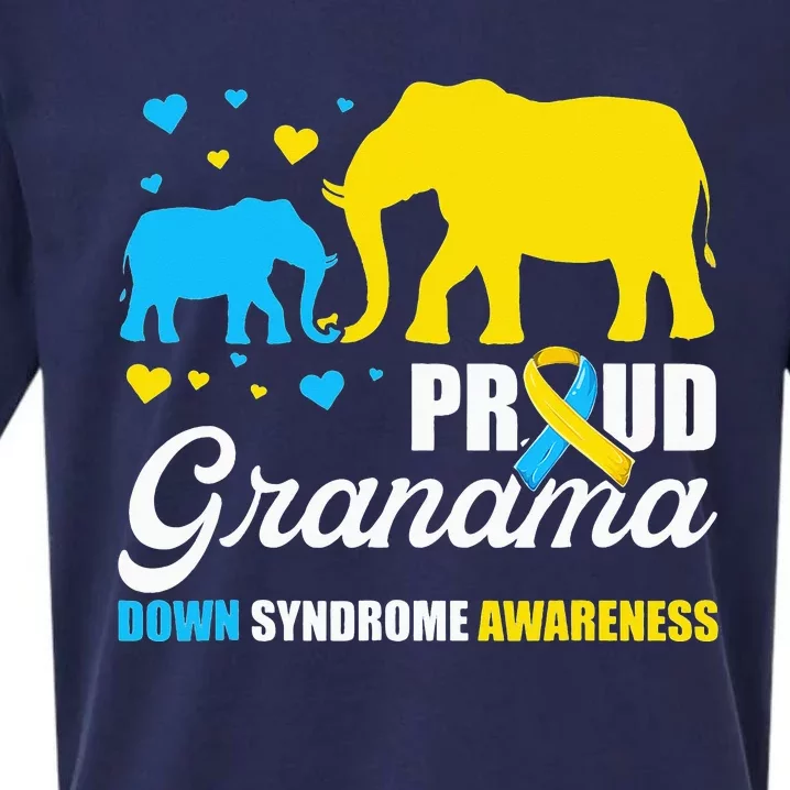 Proud Elephant Grandma Down Syndrome Awareness T21 Sueded Cloud Jersey T-Shirt