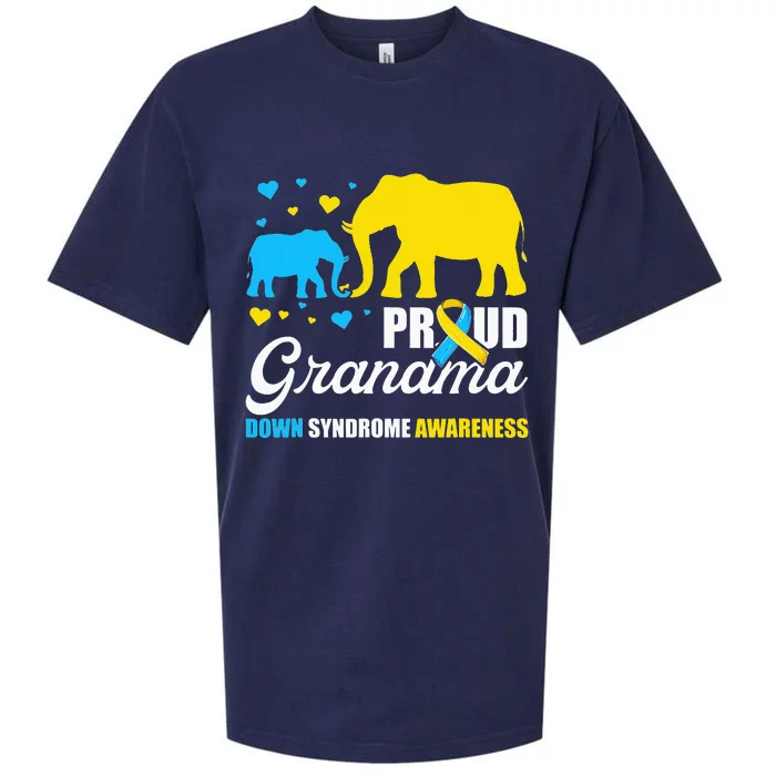 Proud Elephant Grandma Down Syndrome Awareness T21 Sueded Cloud Jersey T-Shirt