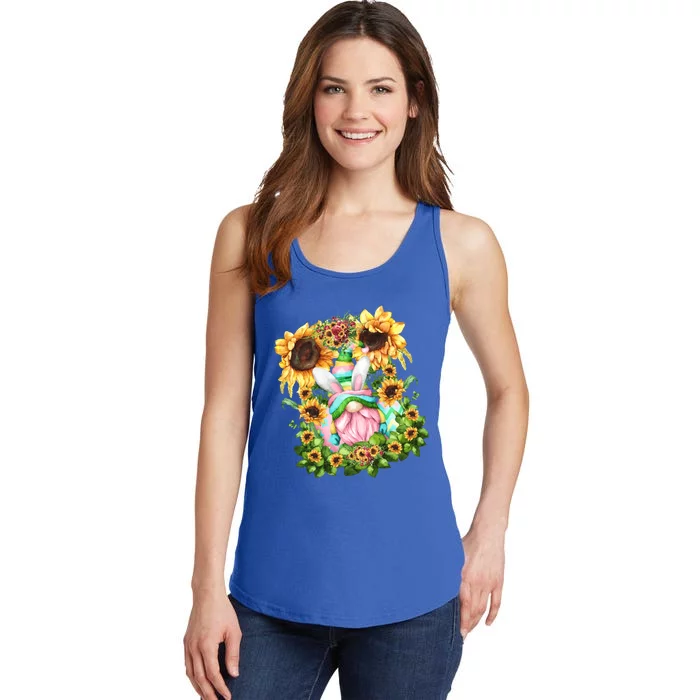 Pink Easter Gnome Dad Graphic And Sunflower Mom Gift Ladies Essential Tank