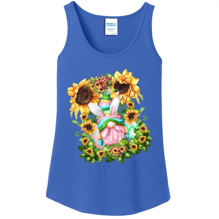 Pink Easter Gnome Dad Graphic And Sunflower Mom Gift Ladies Essential Tank