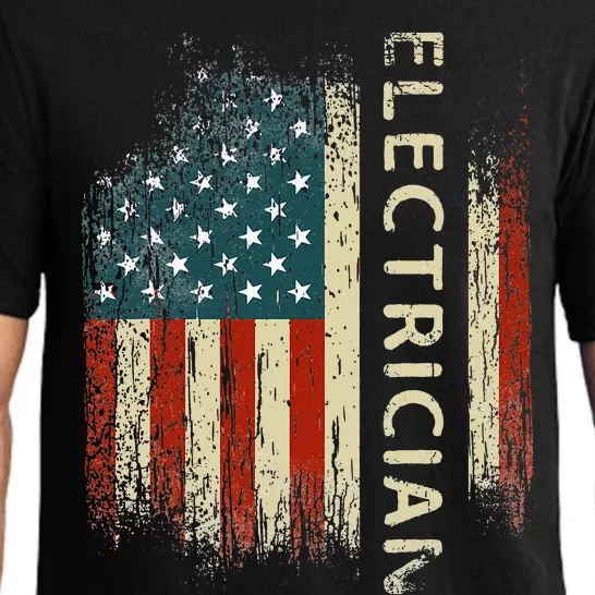 Patriotic Electrician Gifts American USA Flag Funny Lineman Pajama Set