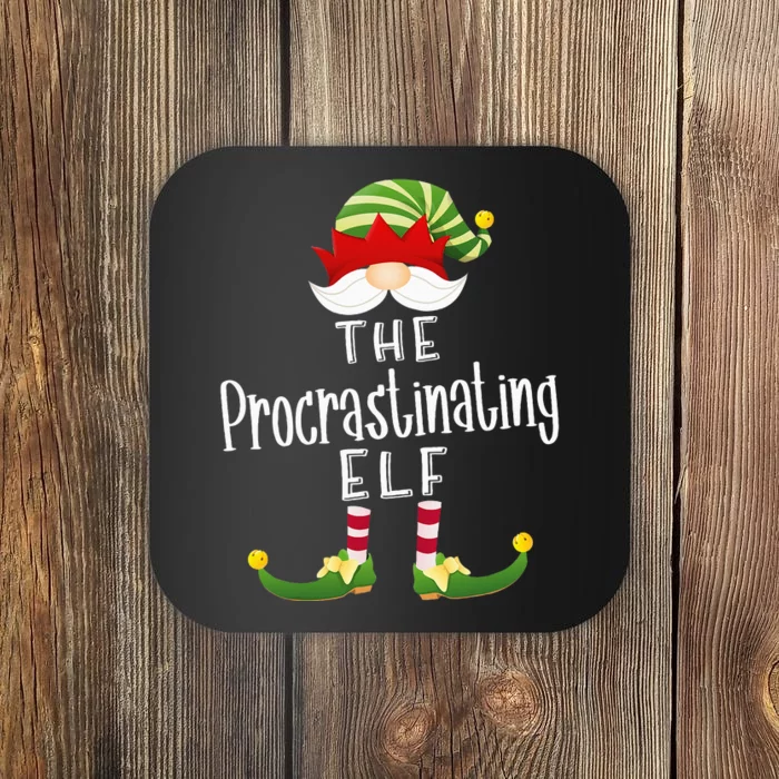 Procrastinating Elf Group Christmas Funny Pajama Party Coaster