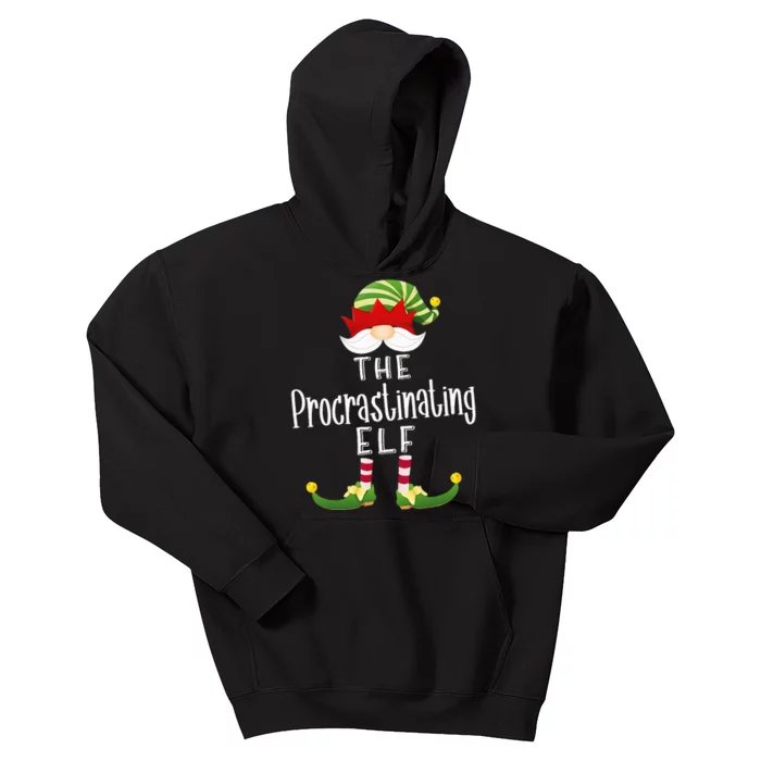 Procrastinating Elf Group Christmas Funny Pajama Party Kids Hoodie