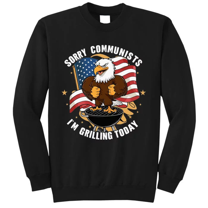 Patriotic Eagle Grilling With Flags Sorry Communists Sweatshirt