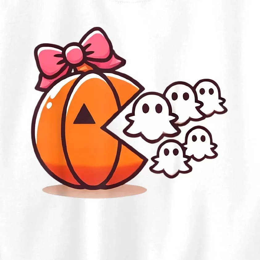 Pumpkin Eating Ghost Funny Halloween Gamer Women Kids Sweatshirt