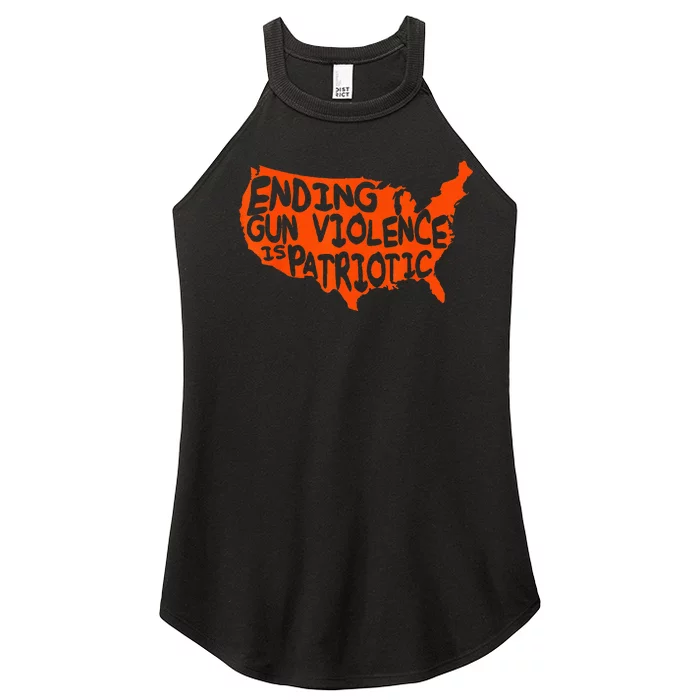 Peace Ending Gun Violence is Patriotic Awareness Day Women’s Perfect Tri Rocker Tank