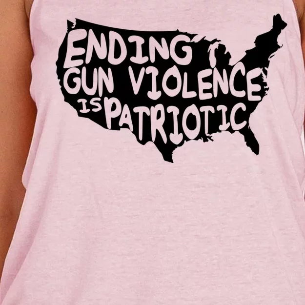 Peace Ending Gun Violence Is Patriotic Awareness Day Women's Knotted Racerback Tank