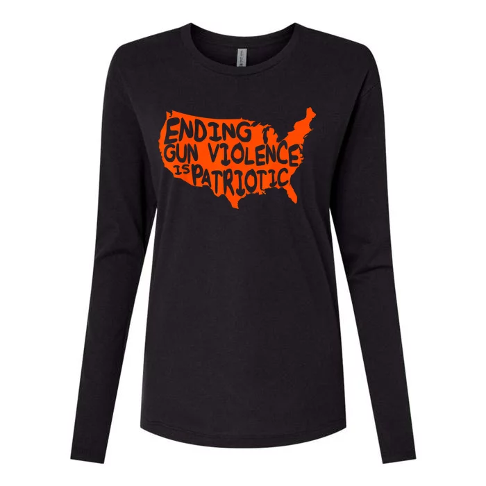 Peace Ending Gun Violence Is Patriotic Awareness Day Womens Cotton Relaxed Long Sleeve T-Shirt