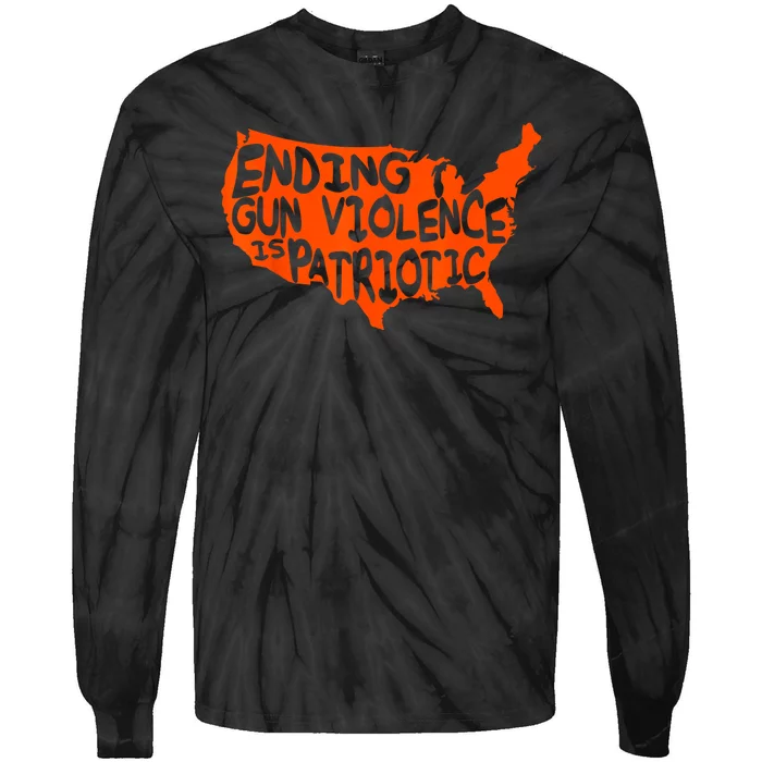 Peace Ending Gun Violence Is Patriotic Awareness Day Tie-Dye Long Sleeve Shirt