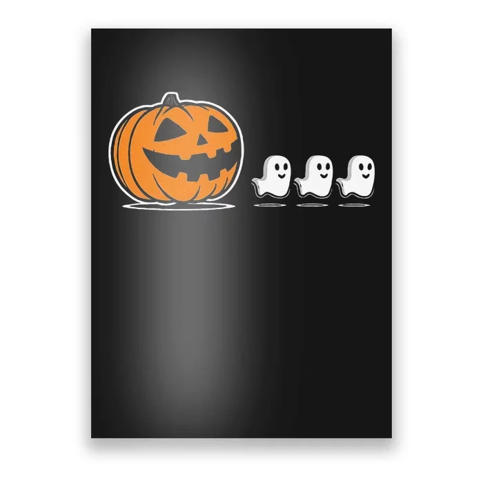 Pumpkin Eating Ghost Jack O Lantern Halloween Gamer Poster