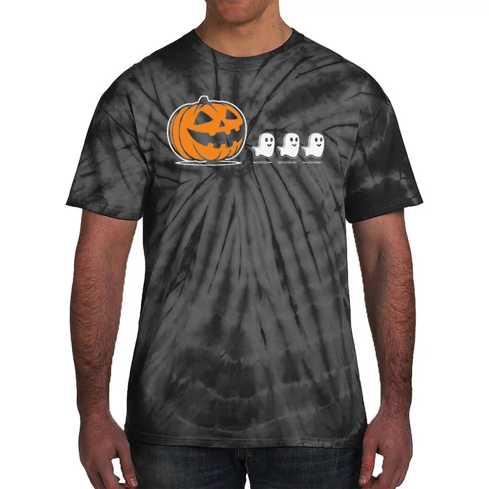 Pumpkin Eating Ghost Jack O Lantern Halloween Gamer Tie-Dye T-Shirt