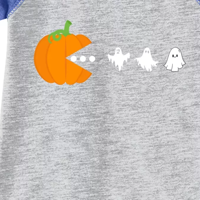 Pumpkin Eating Ghost Gamer Halloween Gaming Gift Infant Baby Jersey Bodysuit