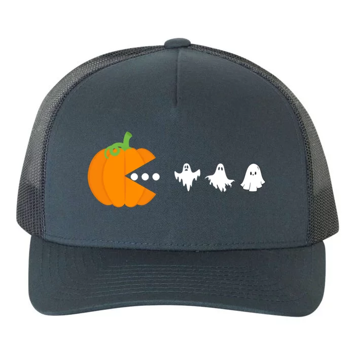 Pumpkin Eating Ghost Gamer Halloween Gaming Gift Yupoong Adult 5-Panel Trucker Hat