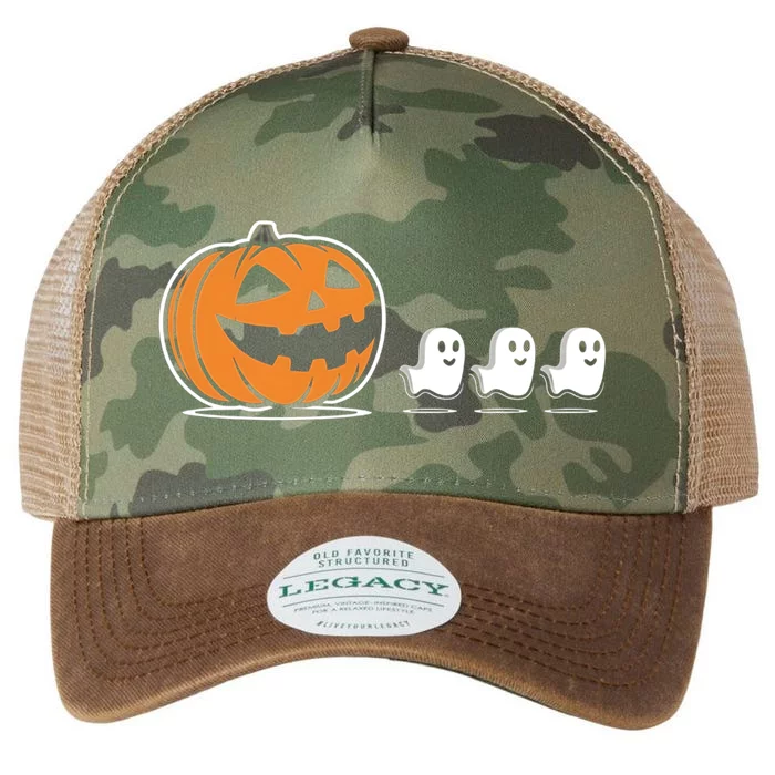 Pumpkin Eating Ghost Jack O Lantern Halloween Gamer Cool Gift Legacy Tie Dye Trucker Hat