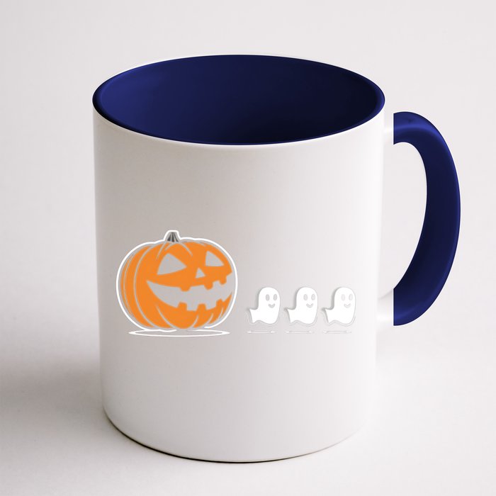 Pumpkin Eating Ghost Jack O Lantern Halloween Gamer Cool Gift Front & Back Coffee Mug