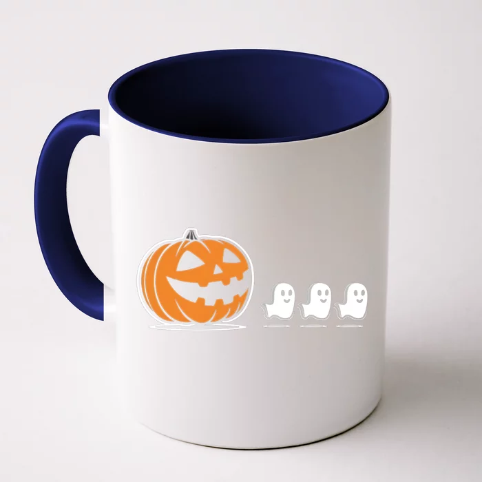 Pumpkin Eating Ghost Jack O Lantern Halloween Gamer Cool Gift Front & Back Coffee Mug