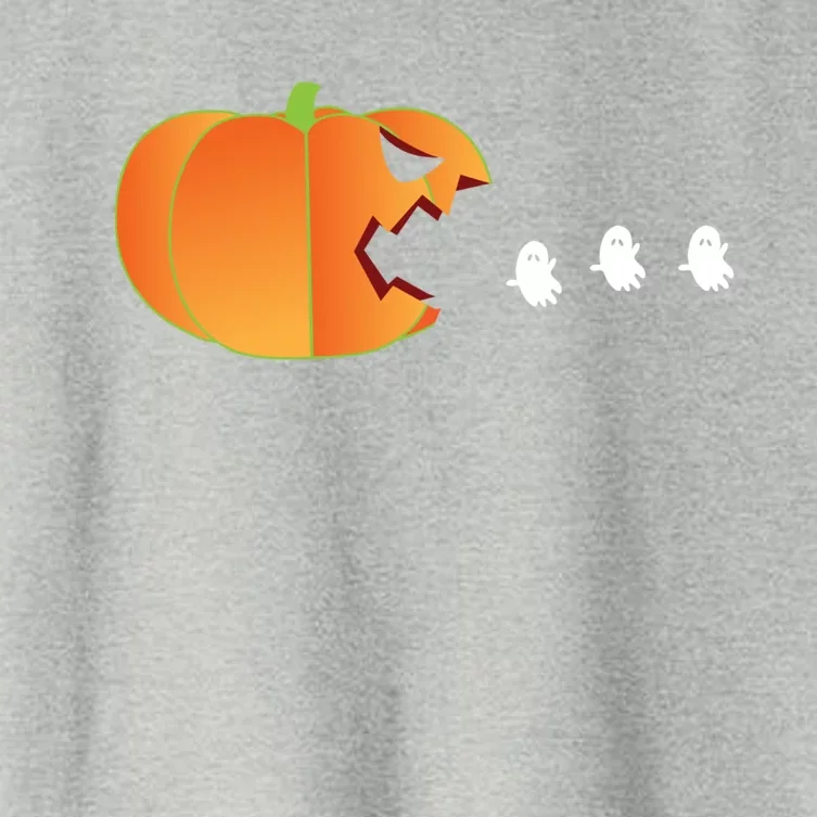 Pumpkin Eating Ghosts Funny Trick Or Treat Costume Gift Women's Crop Top Tee