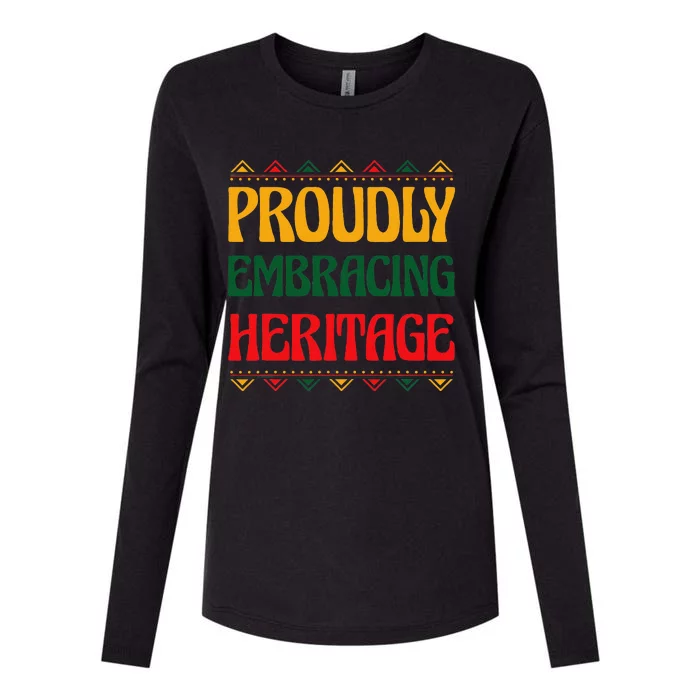 Proudly Embracing Heritage African American Womens Cotton Relaxed Long Sleeve T-Shirt