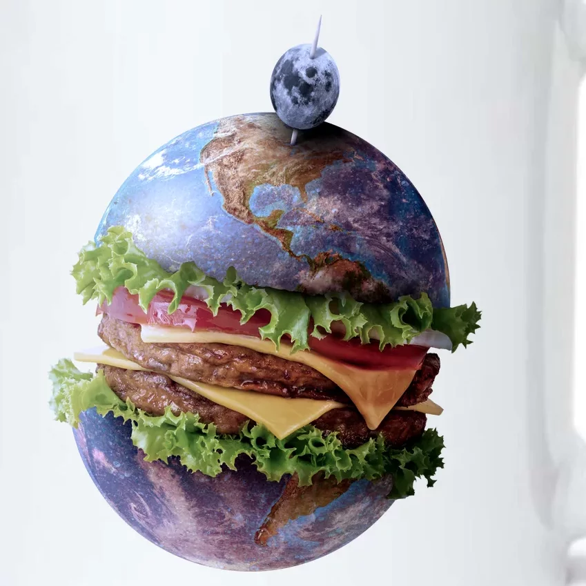 Planet Earth Hamburger Black Color Changing Mug