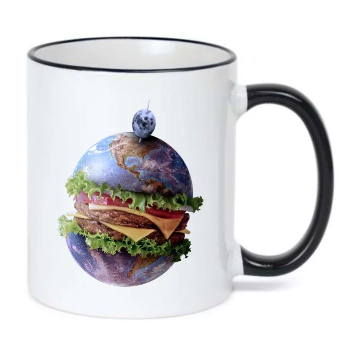 Planet Earth Hamburger Black Color Changing Mug