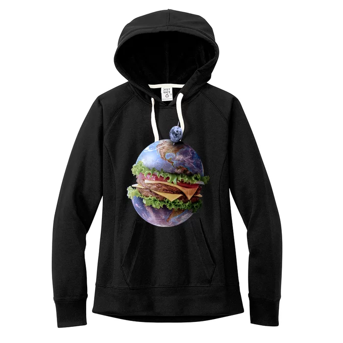 Planet Earth Hamburger Women's Fleece Hoodie