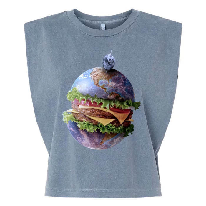 Planet Earth Hamburger Garment-Dyed Women's Muscle Tee