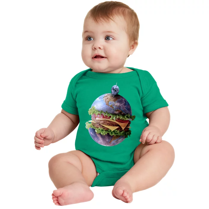 Planet Earth Hamburger Baby Bodysuit