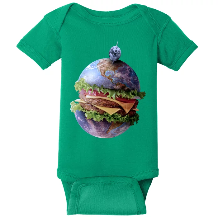 Planet Earth Hamburger Baby Bodysuit