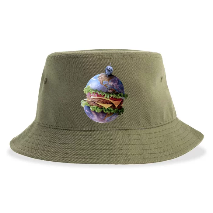 Planet Earth Hamburger Sustainable Bucket Hat