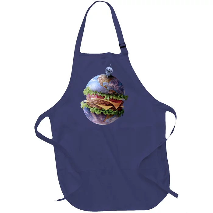 Planet Earth Hamburger Full-Length Apron With Pocket