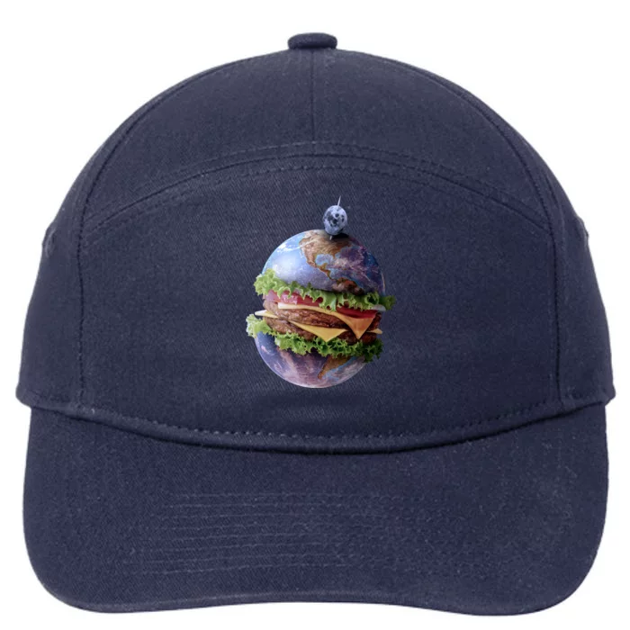 Planet Earth Hamburger 7-Panel Snapback Hat