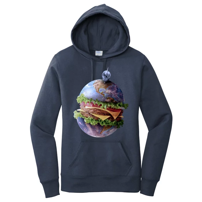 Planet Earth Hamburger Women's Pullover Hoodie