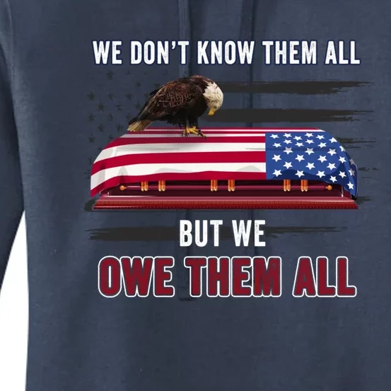 Patriotic Eagle Honor The Fallen Thank Them We Owe Them All Gift Women's Pullover Hoodie