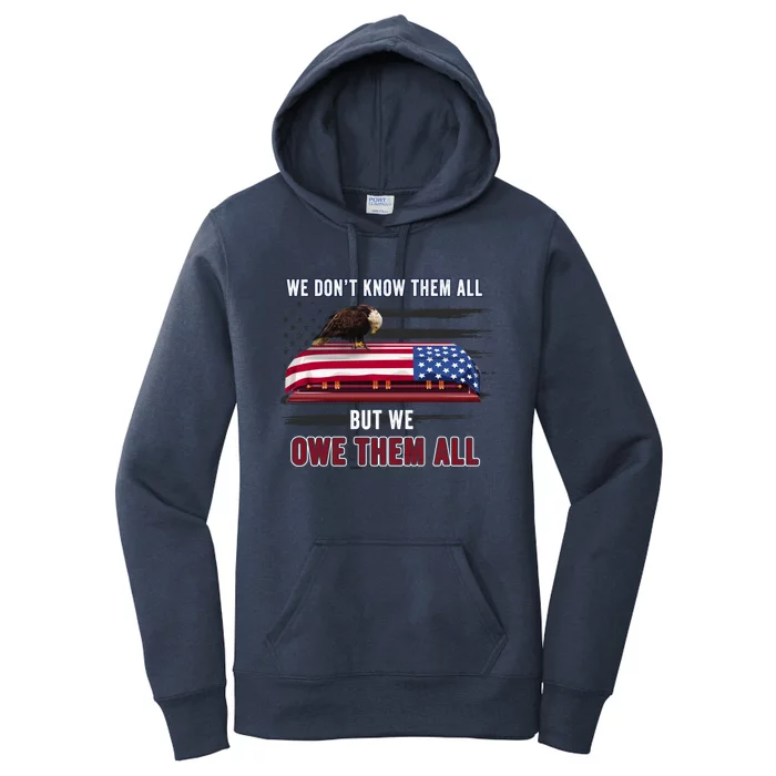 Patriotic Eagle Honor The Fallen Thank Them We Owe Them All Gift Women's Pullover Hoodie