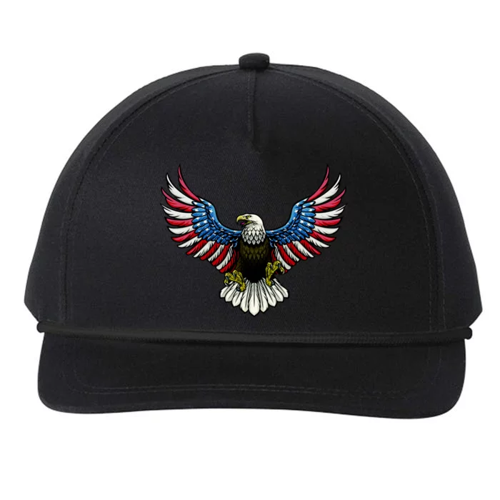 Patriotic Eagle Illustration Snapback Five-Panel Rope Hat