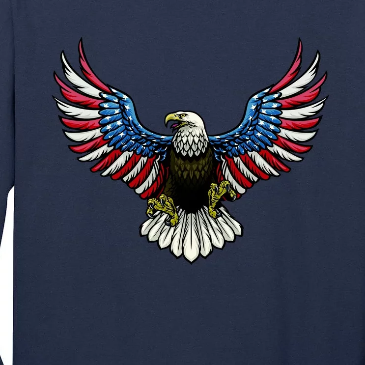 Patriotic Eagle Illustration Tall Long Sleeve T-Shirt