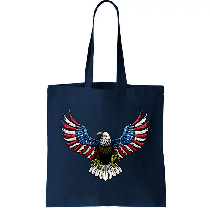 Patriotic Eagle Illustration Tote Bag