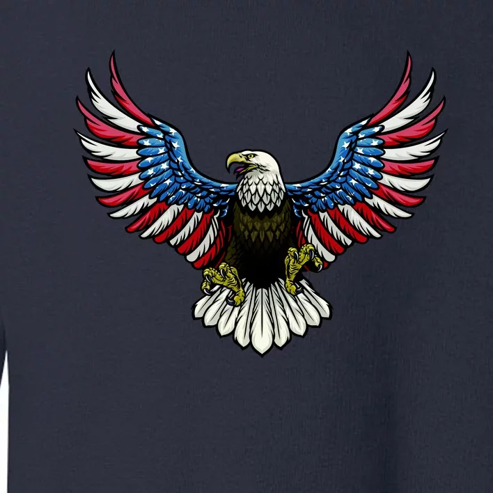 Patriotic Eagle Illustration Toddler Sweatshirt