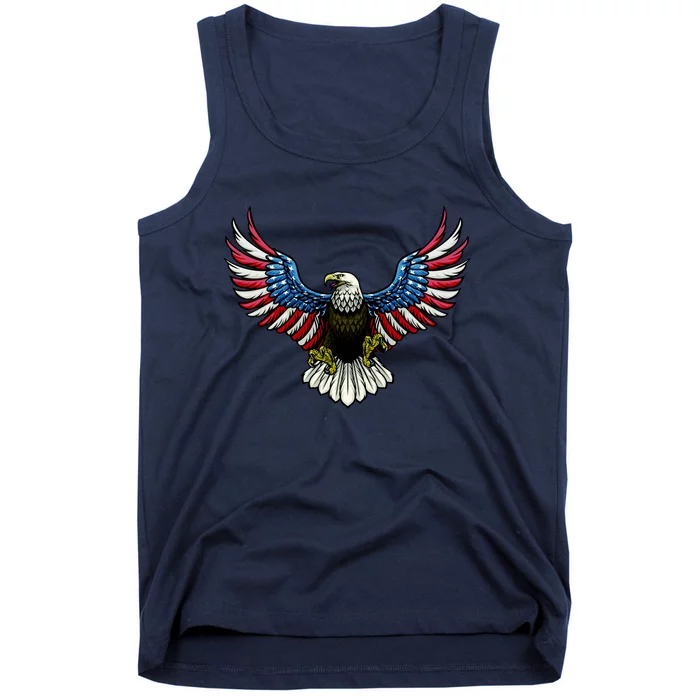 Patriotic Eagle Illustration Tank Top