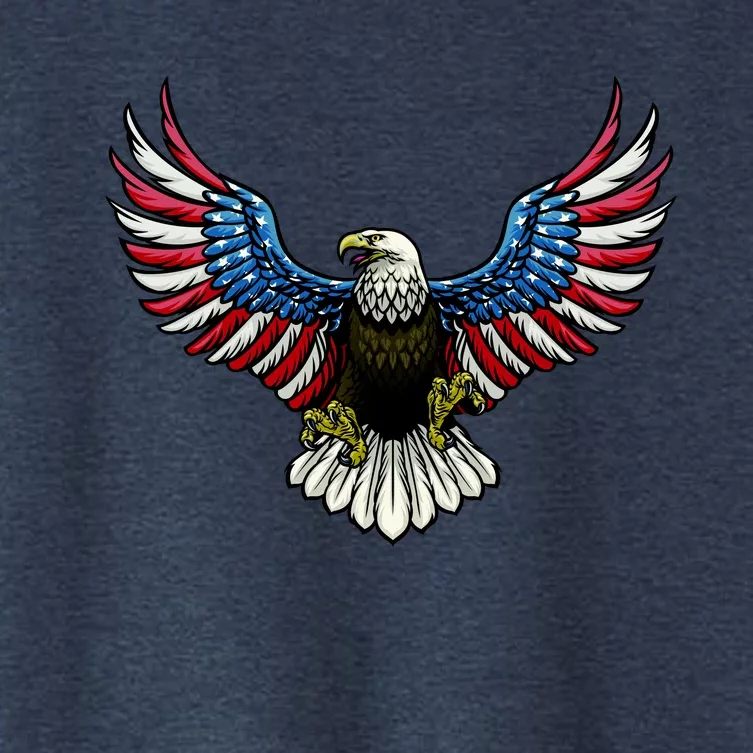 Patriotic Eagle Illustration Women's Crop Top Tee