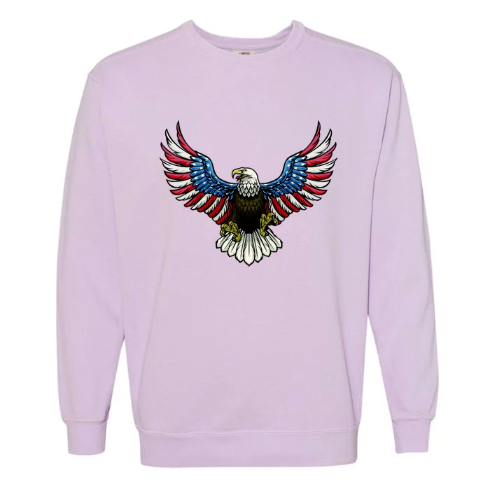 Patriotic Eagle Illustration Garment-Dyed Sweatshirt