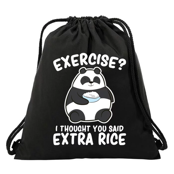 Panda Exercise I Thought You Said Extra Rice Cute Panda Drawstring Bag