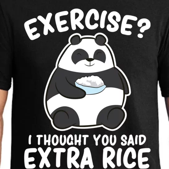 Panda Exercise I Thought You Said Extra Rice Cute Panda Pajama Set